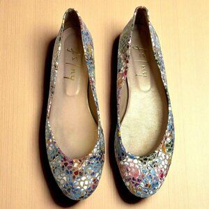 fs/ny French Sole Radar Mosaic Multicolor Leather Ballet Flats Size 8 B